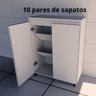 Sapateira para Hall de Entrada com Branco e Amadeirado 2 Portas - Mdf - 10