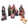 Decoração Enfeite Natal Resina Presépio 10 Peças Natalino - 1