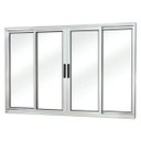 Ver imagem 1 de Janela de Correr Alumínio 4 Folhas MGM Sólida 100x150cm Vidro Liso Incolor