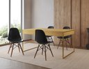 Ver imagem 1 de Conjunto Industrial Filadelfia 137x90 Ferro Dourado Tampo Canela 4 Cadeiras Preto