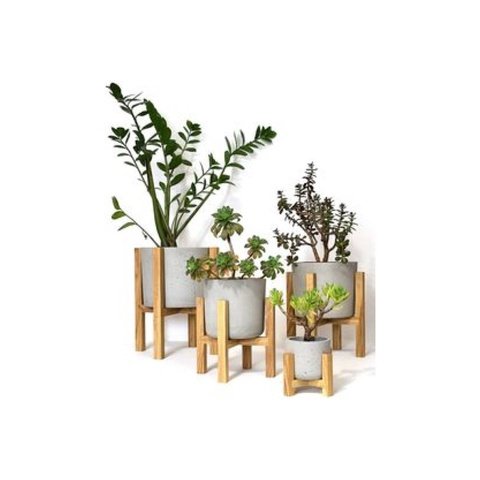 Kit de Suportes Cachepot em Madeira Pinus