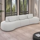 Ver imagem 2 de Sofá 5 Lugares Orgânico para Sala Living 326cm Vasti M03 Bouclê Cru - Lyam Decor