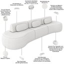 Ver imagem 4 de Sofá 5 Lugares Orgânico para Sala Living 326cm Vasti M03 Bouclê Cru - Lyam Decor