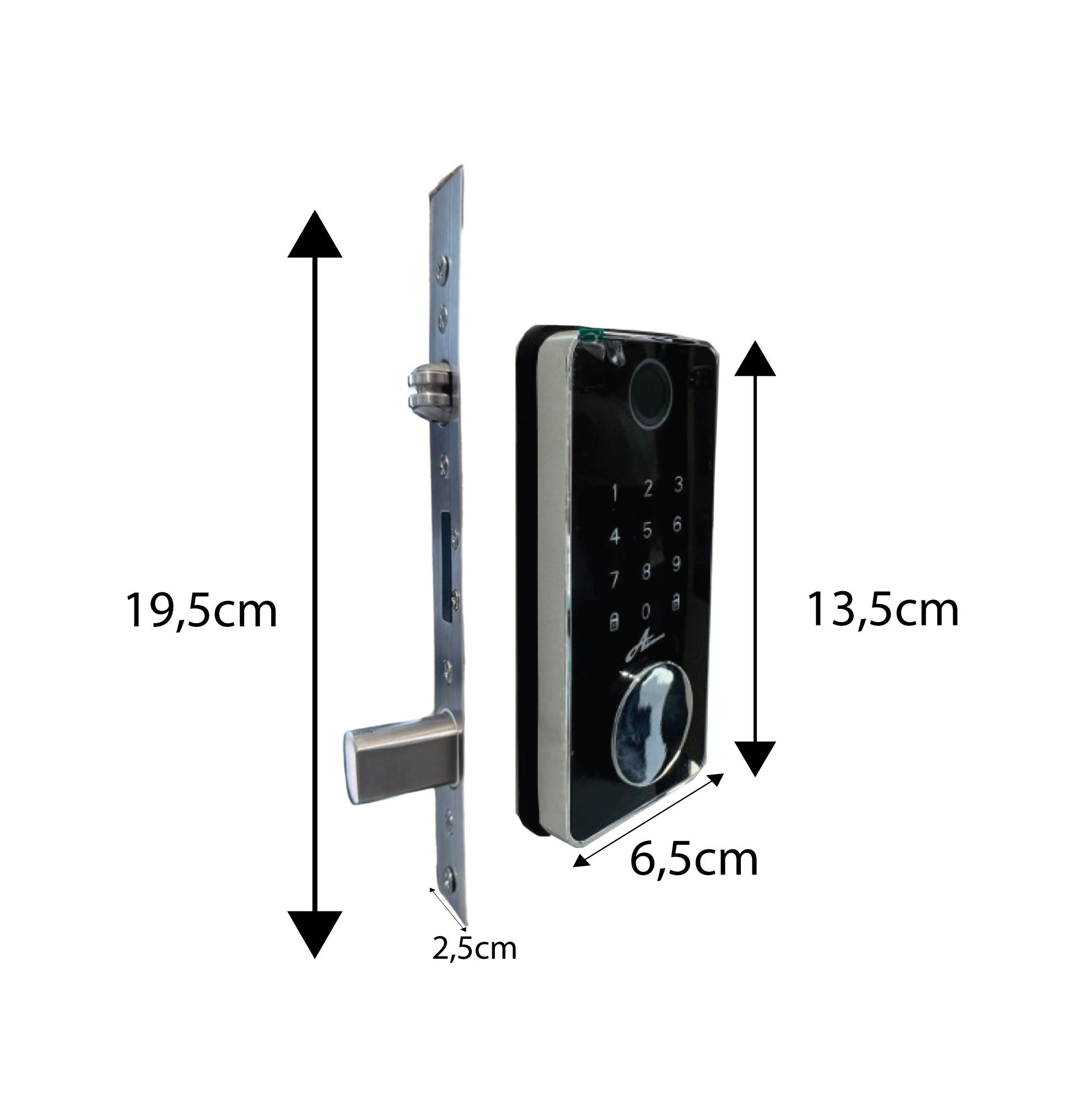 Fechadura Digital Biometria, Senha e Wifi Advance 8600a Preta - 4