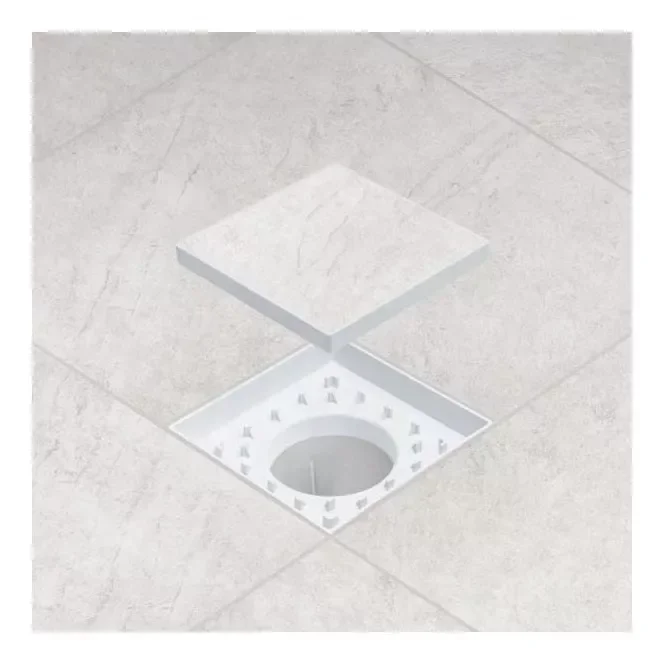 Ralo Oculto 10x10cm Piso/porcelanato Inteligente Branco - 9