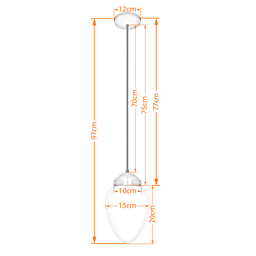 Lustre Pendente Vintage Branco Globo Pêra Branco Brilho - 2