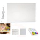 Ver imagem 1 de Lousa Luminaria Led Quadro Desenho Caneta Recado Anotaçao Escrita Decoraçao Mesa Quarto Trabalho Qua