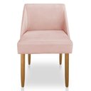 Ver imagem 3 de Kit 08 Cadeiras Poltona Juliana Suede Rosa Bebê Pés Palito Castanho - Pallazio