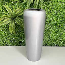 Vaso Decorativo Fibra de Vidro Florida M 80cm Prata Metalizado - 4