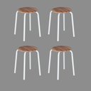 Ver imagem 3 de Kit 4 Banquetas Corino Espuma D12 48x33cm Aço Expert Branco/Capuccino