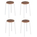 Ver imagem 1 de Kit 4 Banquetas Corino Espuma D12 48x33cm Aço Expert Branco/Capuccino