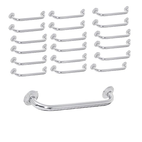 Barra Alça Apoio 40Cm Kit 90 Uni Aço Inox PCD Acessibilidade Banheiro Box Banho Anti Queda Acidente 