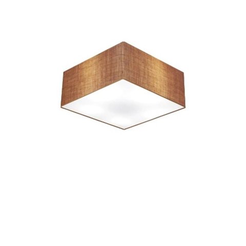 Plafon Quadrado Vivare Md-3000 Cúpula em Tecido 12/25x25cm - Bivolt - Palha - Bivolt