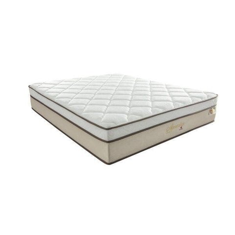 Colchão King Super_Super Molas Ensacadas Aquárius 34x 203x 193cm Montreal Branco/Tecido Suede Bege, Malha 240g
