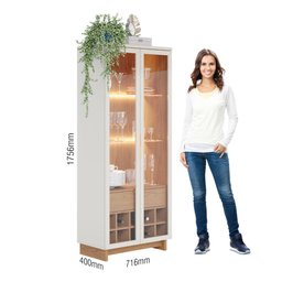 Cristaleira Guanabara com 2 Portas de Vidro - Off White/Frei - 5