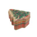 Ver imagem 7 de Jogo 2 Latas Decorativa Natal Multiuso Metal Tampa Pinheiro Verde e Vermelho Xadrez 18cm