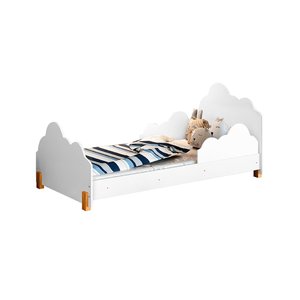 Cama de Criança Montessoriana Infantil Princesa Juvenil Acompanha Luminária Led - Branca/Amêndoa