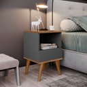 Ver imagem 3 de Conjunto Quarto Mesas de Cabeceira Pix 1,40 Onix/freijo