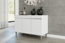 Ver imagem 4 de Balcão Multiuso Gabinete Manu 120cm 3 Portas C/tampo - Ajl Móveis Balcão Gabinete Branco