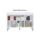 Ver imagem 3 de Balcão Multiuso Gabinete Manu 120cm 3 Portas C/tampo - Ajl Móveis Balcão Gabinete Branco