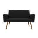 Ver imagem 2 de Kit Sófa 2 Lugares e 2 Poltronas para Sala de Estar Recepção Preto