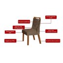 Ver imagem 6 de Conjunto Sala de Jantar Mesa Ágata Tampo Vidro/MDF com 6 Cadeiras Atena Cinamomo/Off White/Suede