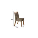 Ver imagem 3 de Conjunto Sala de Jantar Mesa Ágata Tampo Vidro/MDF com 6 Cadeiras Atena Cinamomo/Off White/Suede