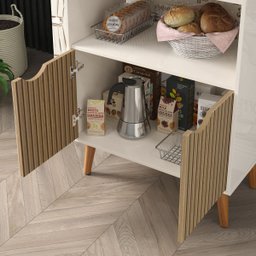 Aparador Cantinho do Café Buffet:off-white C/ Canelado - 2