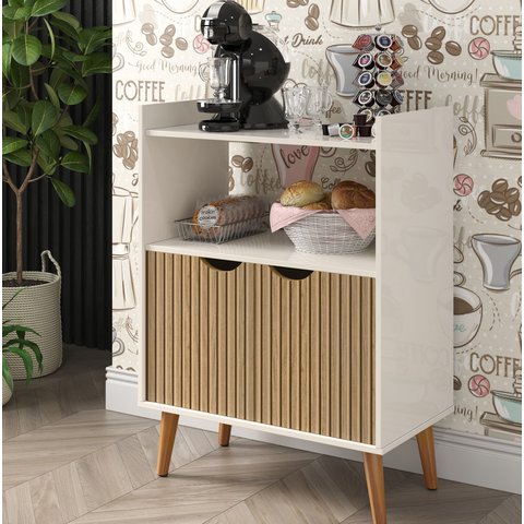 Aparador Cantinho do Café Buffet:off-white C/ Canelado