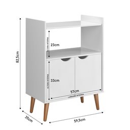 Aparador Cantinho do Café Buffet:off-white C/ Canelado - 3