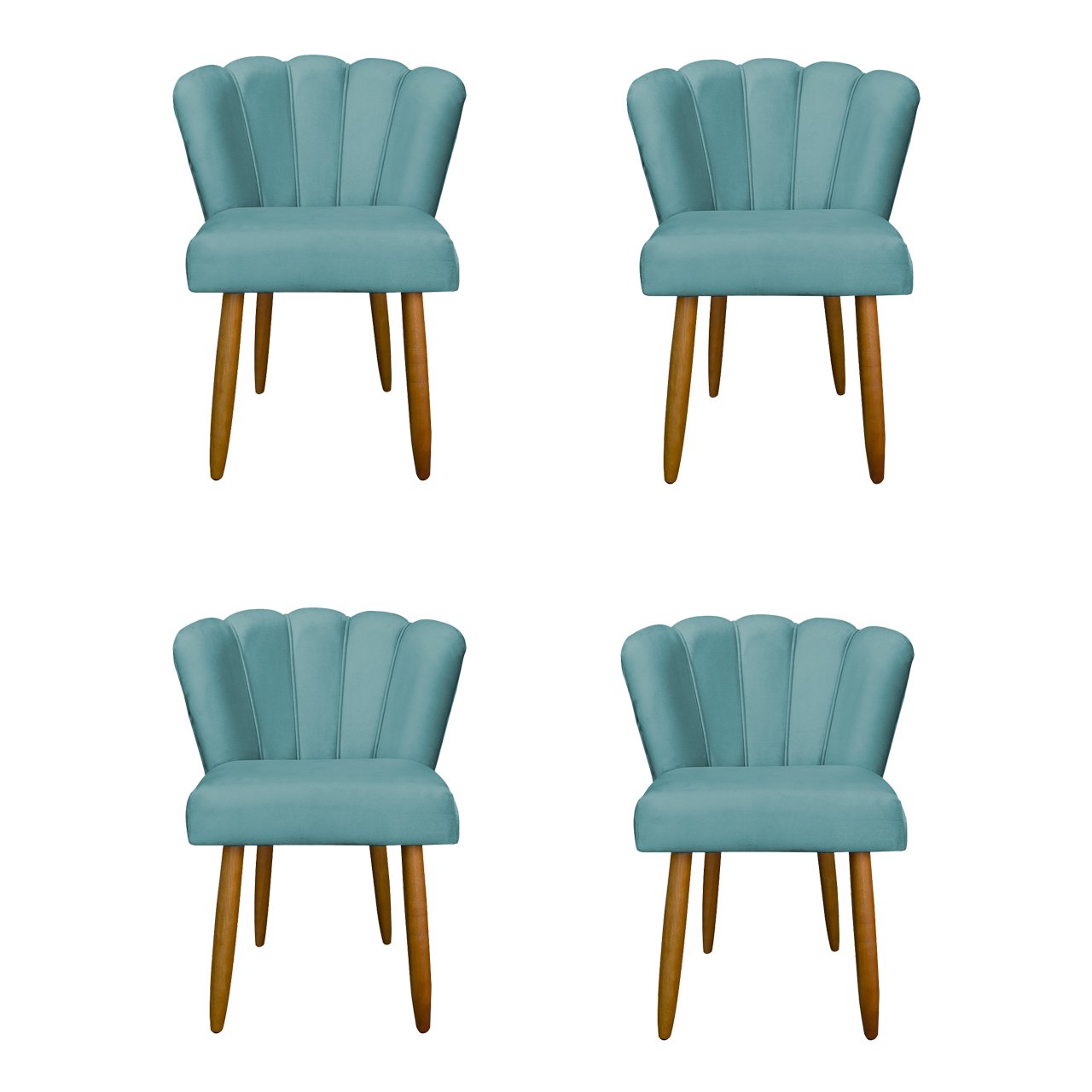 Kit 4 Cadeiras para Mesa de Jantar Flor - Balaqui Decor Cor:azul Turquesa