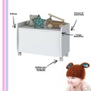 Ver imagem 3 de Baú para Brinquedos Multiuso com Rodinhas - Aquarela - Branco