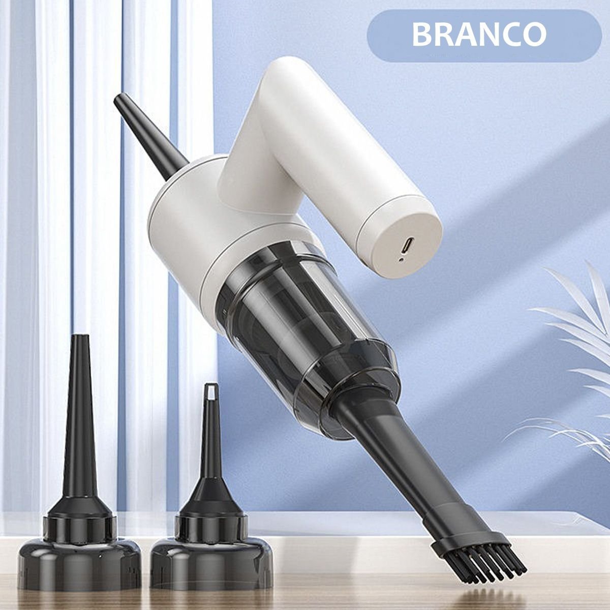 Aspirador Soprador Po Liquidos Sujeiras 5 em 1 Regarrevel Inflador Limpeza sem Fio Janela Cortina So - 9