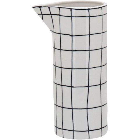Vaso Suez Decorativo Cachepô Enfeite 23x12x9cm Cerâmica Branco