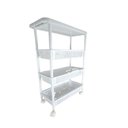 Ver imagem 3 de Carrinho Organizador 4 Prateleiras Multiuso com Rodas Branco