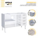 Ver imagem 3 de Gabinete de Cozinha Para Pia 140 em Aço Apolo 4 Gavetas Branco - Cozimax