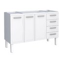 Ver imagem 1 de Gabinete de Cozinha Para Pia 140 em Aço Apolo 4 Gavetas Branco - Cozimax