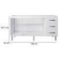 Ver imagem 2 de Balcão para Pia 160cm com 03 Portas e 03 Gavetas Emily Branco Moblis