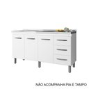 Ver imagem 3 de Balcão para Pia 160cm com 03 Portas e 03 Gavetas Emily Branco Moblis