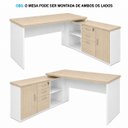 Ver imagem 3 de Conjunto Mesa Pedestal Presidente em L + Cadeira de Escritório Ergonômica Armário Lateral 3 Gavetas