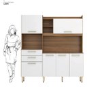 Ver imagem 5 de Armario de Cozinha 6 Portas 2 Gavetas Select Marrom/Amendola Branco