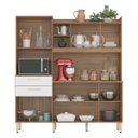 Ver mais imagens de Armario de Cozinha 6 Portas 2 Gavetas Select Marrom/Amendola Branco