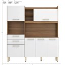 Ver imagem 3 de Armario de Cozinha 6 Portas 2 Gavetas Select Marrom/Amendola Branco