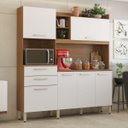 Ver imagem 1 de Armario de Cozinha 6 Portas 2 Gavetas Select Marrom/Amendola Branco