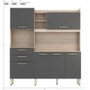 Ver imagem 5 de Armario de Cozinha 6 Portas 2 Gavetas Select Marrom/Avena Grafito