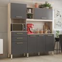 Ver imagem 1 de Armario de Cozinha 6 Portas 2 Gavetas Select Marrom/Avena Grafito