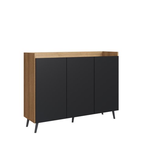 Buffet Aparador 120x90cm 3 Portas Mel/preto Ap0012