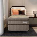 Ver imagem 5 de Cama Box Solteiro Supreme 0,88x188x60cm Molas Ensacadas Montreal Marrom/Tecido Poliéster Dourado, Jacquard Tipo Malha Dourado