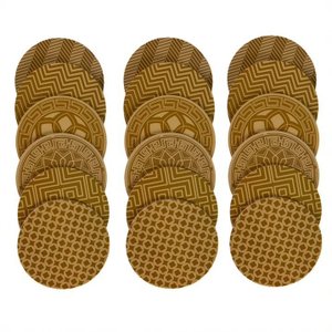 Kit Com 18 Porta Copos Mdf Descanso Redondo Bolacha Sousplast