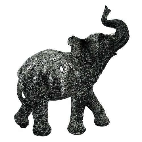 Escultura Gato de Cerâmica Geométrico Preto 17,5cm-Ela Decora